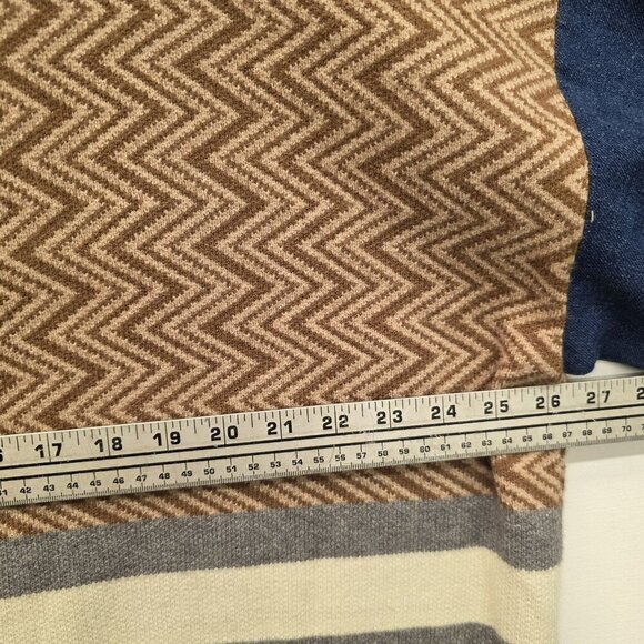 Blue Brush Pieced Cardigan Sweater Women's Size Medium - Picture 9 of 11